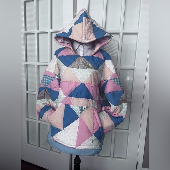 Other - 🌻five -stitched by tina- 
One of a kind upcycled vintage quilt hoodie